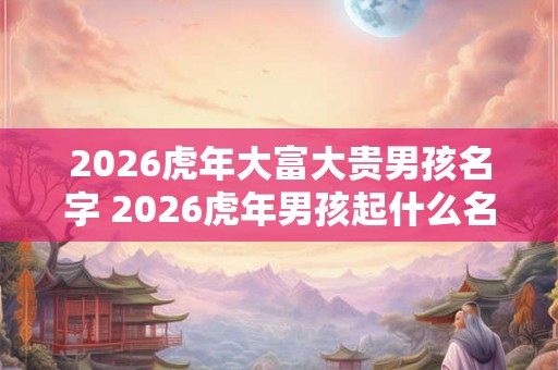 2026虎年大富大贵男孩名字 2026虎年男孩起什么名字好