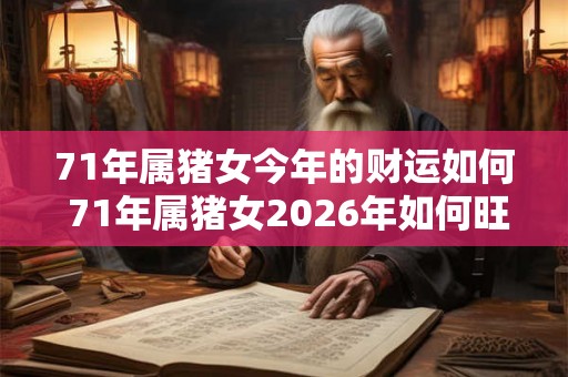 71年属猪女今年的财运如何 71年属猪女2026年如何旺财