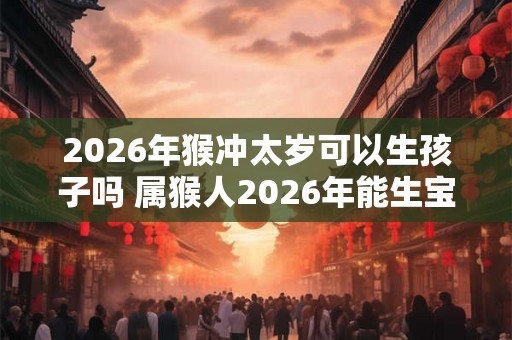 2026年猴冲太岁可以生孩子吗 属猴人2026年能生宝宝吗
