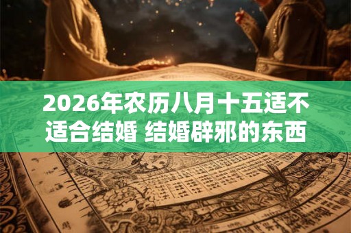 2026年农历八月十五适不适合结婚 结婚辟邪的东西有哪些