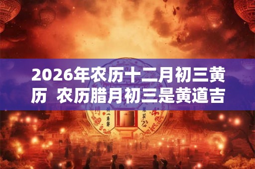 2026年农历十二月初三黄历  农历腊月初三是黄道吉日吗