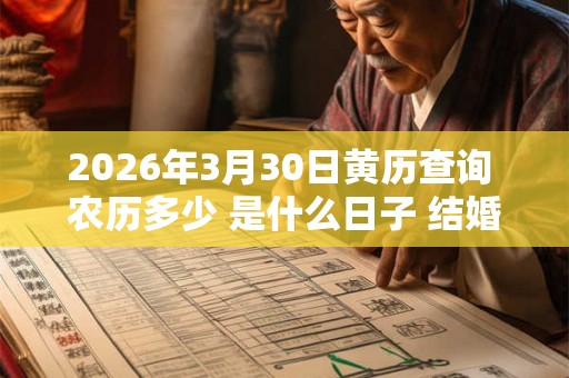 2026年3月30日黄历查询 农历多少 是什么日子 结婚吉时