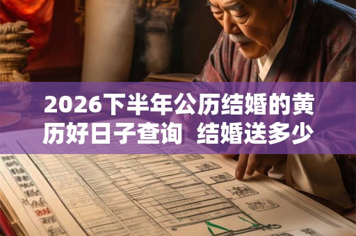 2026下半年公历结婚的黄历好日子查询  结婚送多少钱吉利