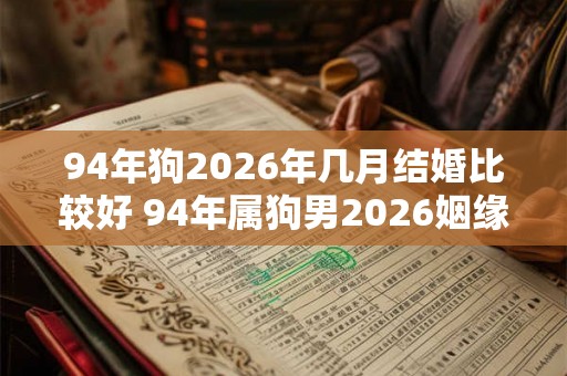 94年狗2026年几月结婚比较好 94年属狗男2026姻缘