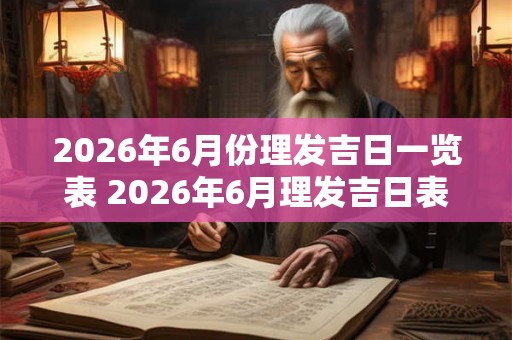 2026年6月份理发吉日一览表 2026年6月理发吉日表出炉