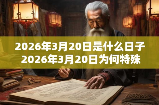 2026年3月20日是什么日子 2026年3月20日为何特殊