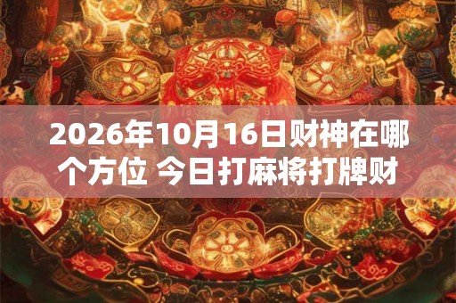 2026年10月16日财神在哪个方位 今日打麻将打牌财运方位