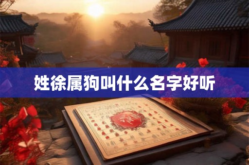 姓徐属狗叫什么名字好听