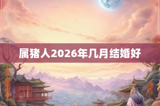 属猪人2026年几月结婚好