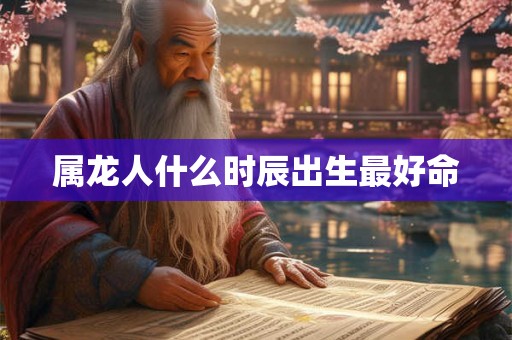 属龙人什么时辰出生最好命