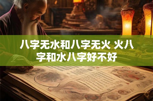八字无水和八字无火 火八字和水八字好不好