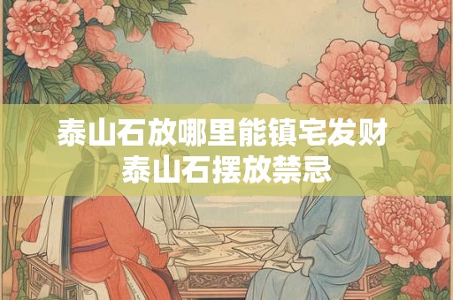 泰山石放哪里能镇宅发财 泰山石摆放禁忌