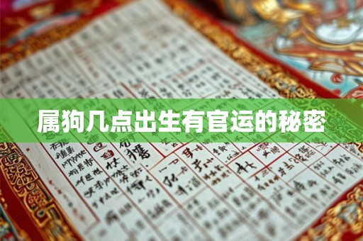 属狗几点出生有官运的秘密