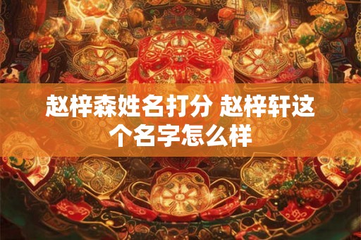 赵梓森姓名打分 赵梓轩这个名字怎么样