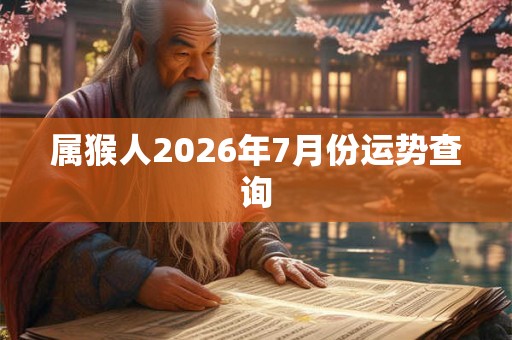属猴人2026年7月份运势查询