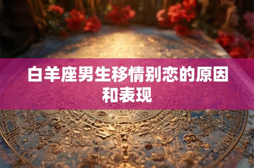 白羊座男生移情别恋的原因和表现