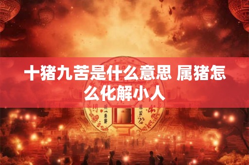 十猪九苦是什么意思 属猪怎么化解小人