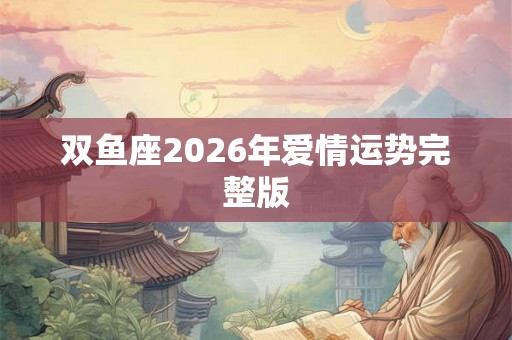 双鱼座2026年爱情运势完整版