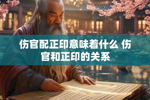 伤官配正印意味着什么 伤官和正印的关系
