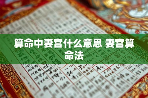 算命中妻宫什么意思 妻宫算命法
