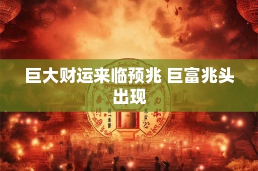 巨大财运来临预兆 巨富兆头出现