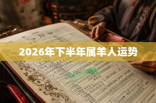 2026年下半年属羊人运势 2026年下半年属羊人运势
