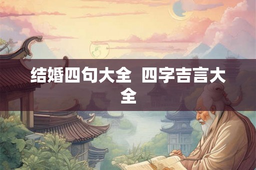 结婚四句大全 四字吉言大全 结婚四句大全 四字吉言大全