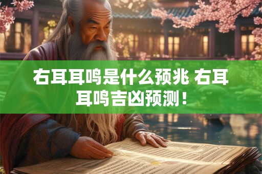 右耳耳鸣是什么预兆 右耳耳鸣吉凶预测！