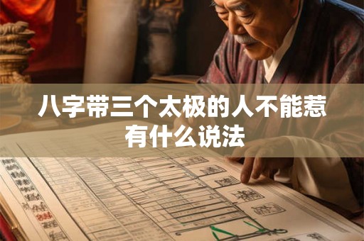 八字带三个太极的人不能惹 有什么说法