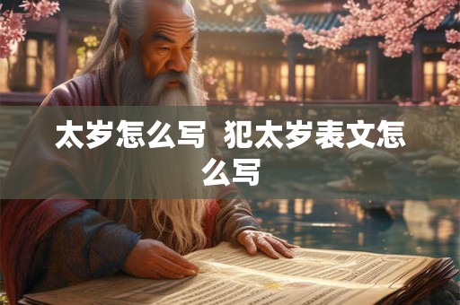 太岁怎么写  犯太岁表文怎么写