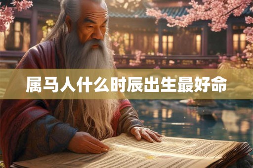 属马人什么时辰出生最好命