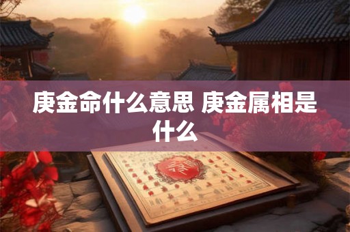 庚金命什么意思 庚金属相是什么