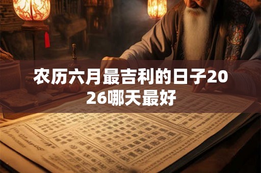 农历六月最吉利的日子2026哪天最好