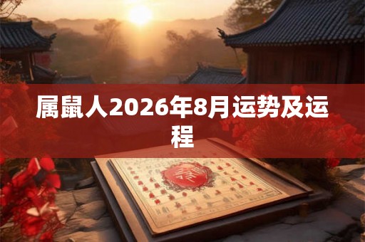 属鼠人2026年8月运势及运程