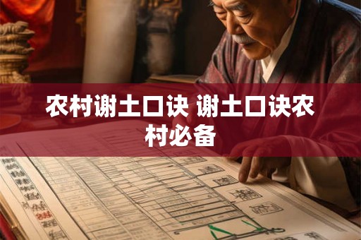农村谢土口诀 谢土口诀农村必备 农村谢土口诀 谢土口诀农村必备