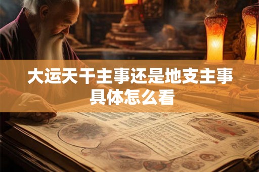 大运天干主事还是地支主事 具体怎么看 大运天干主事还是地支主事 具体怎么看