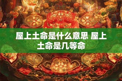 屋上土命是什么意思 屋上土命是几等命
