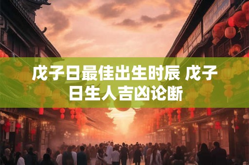 戊子日最佳出生时辰 戊子日生人吉凶论断