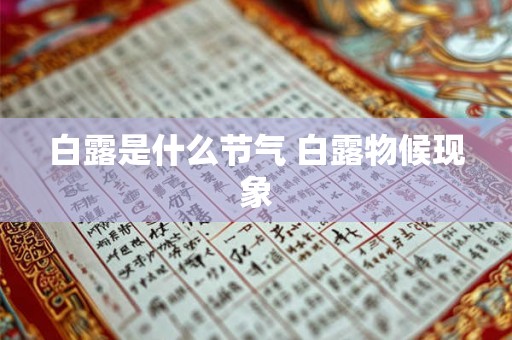 白露是什么节气 白露物候现象 白露是什么节气 白露物候现象
