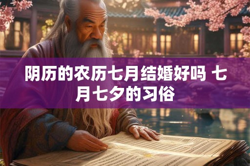 阴历的农历七月结婚好吗 七月七夕的习俗