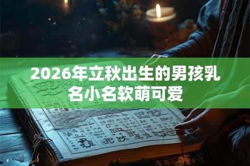 2026年立秋出生的男孩乳名小名软萌可爱