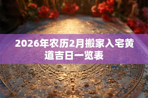 2026年农历2月搬家入宅黄道吉日一览表 2026年农历2月搬家入宅黄道吉日一览表