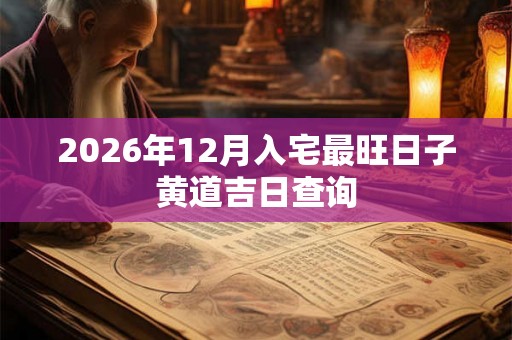 2026年12月入宅最旺日子黄道吉日查询 2026年12月入宅最旺日子黄道吉日查询