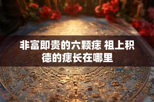 非富即贵的六颗痣 祖上积德的痣长在哪里