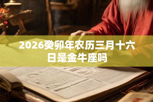 2026癸卯年农历三月十六日是金牛座吗