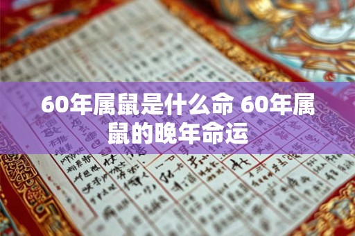 60年属鼠是什么命 60年属鼠的晚年命运 60年属鼠是什么命 60年属鼠的晚年命运