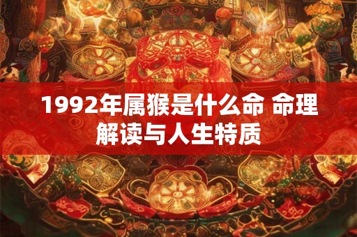 1992年属猴是什么命 命理解读与人生特质