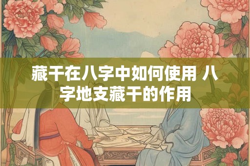 藏干在八字中如何使用 八字地支藏干的作用 藏干在八字中如何使用 八字地支藏干的作用