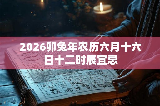 2026卯兔年农历六月十六日十二时辰宜忌 2026卯兔年农历六月十六日十二时辰宜忌