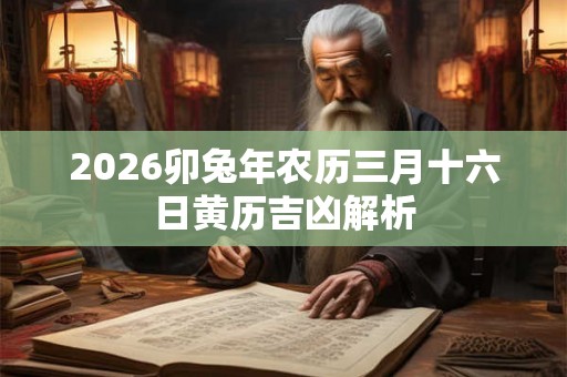 2026卯兔年农历三月十六日黄历吉凶解析